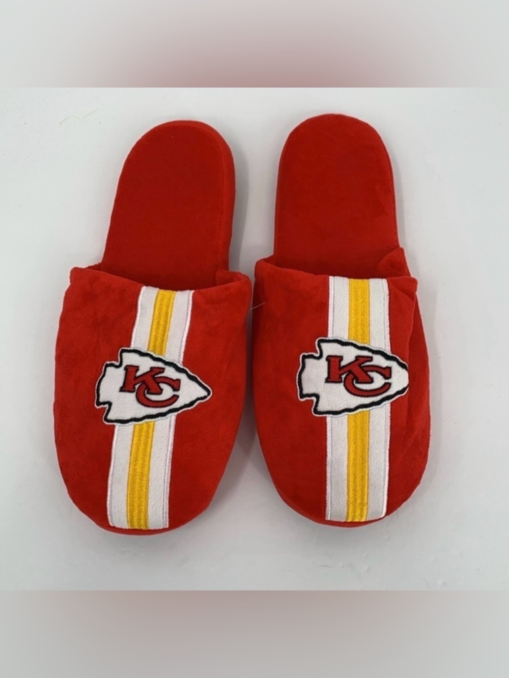 FOCO Kansas City Chiefs plush slide slipper mule KC NFL Football men new M 9 10